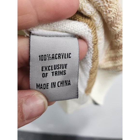 Stacy Adams Mens Sweater Size XL Cream Tan 1/4 Zip Pullover Knit Long Sleeve - Picture 7 of 10